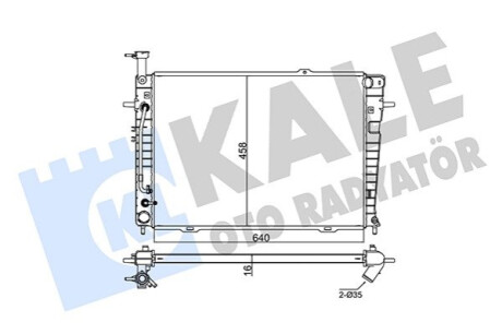 Радіатор охолодження Sportage 2.0, 2.7 (04-) АКПП Kale-oto-radyato 347850