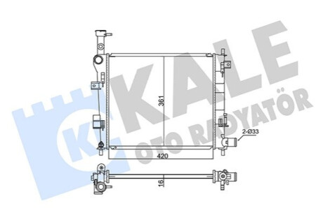 KALE KIA Радиатор охлаждения Picanto 1.0/1.2 11- Kale-oto-radyato 347855