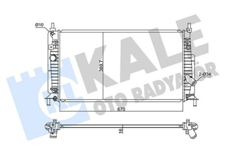 KALE MAZDA Радиатор охлаждения Mazda 3 1.6/2.0 08- Kale-oto-radyato 347875