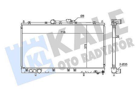 KALE MITSUBISHI Радиатор охлаждения Galant VI 2.0/2.5 96- Kale-oto-radyato 347975