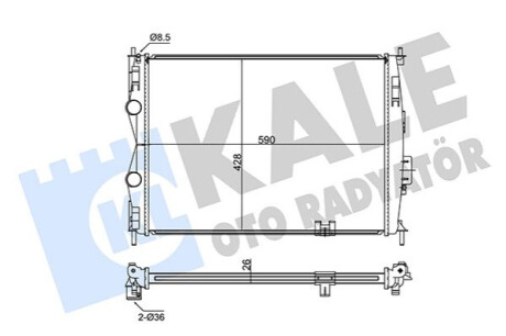 Радиатор охлаждения Nissan Qashqai KALE OTO RADYATOR Kale-oto-radyato 348045