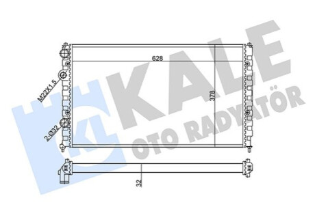 KALE VW Радиатор охлаждения Caddy II,Polo 1.6/1.9D Kale-oto-radyato 348260