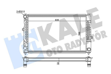 KALE VW Радиатор охлаждения Audi A4/6,Passat,Skoda SuperB I 2.5TDI/2.8 Kale-oto-radyato 348305