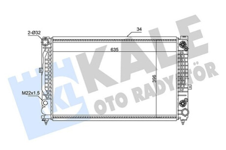 KALE VW Радиатор охлаждения Audi A4 95-,Audi A6,Passat 96 2.4/2.8 96- Kale-oto-radyato 348310 (фото 1)