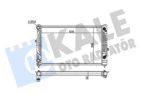 KALE VW Радиатор охлаждения Audi A4/6,Skoda SuperB I,Passat 1.6/1.8/1.8T/1.9TDI 94- Kale-oto-radyato 349240