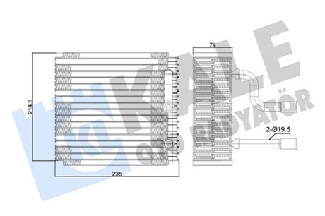 KALE FORD Випарник Focus 98-, Transit Connect 02- Kale-oto-radyato 350005