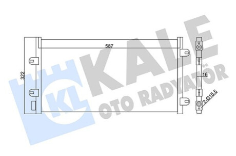 Радіатор кондиціонера (Конденсатор) Punto 1.2 01- Kale-oto-radyato 350565