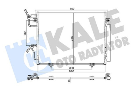 Радіатор кондиціонера Mitsubishi Pajero 3.2D 06- Kale-oto-radyato 350635 (фото 1)