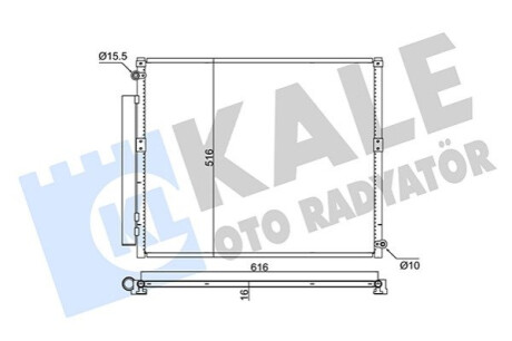 Радіатор кондиціонера (з осушувачем) Toyota Land Cruiser 3.0D 02-09 Kale-oto-radyato 350680