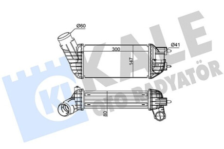 Радіатор інтеркулера Citroen C4/DS4/Peugeot 308/3008 2.0 HDI 07- Kale-oto-radyato 350825