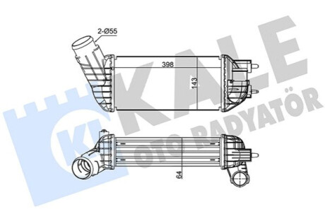 KALE FORD Интеркулер Transit 2.2/2.4TDCi 06- Kale-oto-radyato 350850