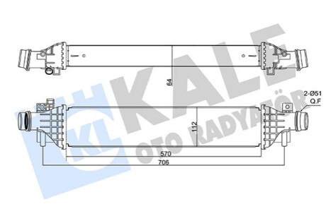 Радіатор інтеркулера Opel Mokka/Chevrolet Trax 1.4/1.4LPG 12- Kale-oto-radyato 350920