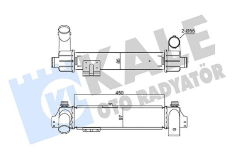 Радіатор інтеркулера Kia Sorento 2.5D 02- Kale-oto-radyato 350935