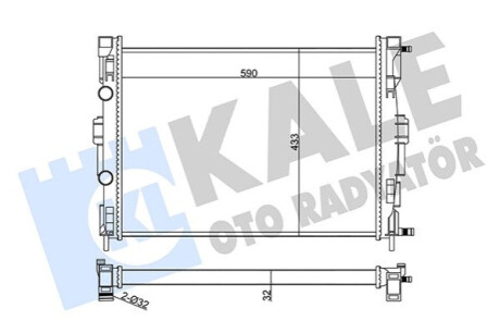 Радіатор Megane 1.9dCi 02- Kale-oto-radyato 351005