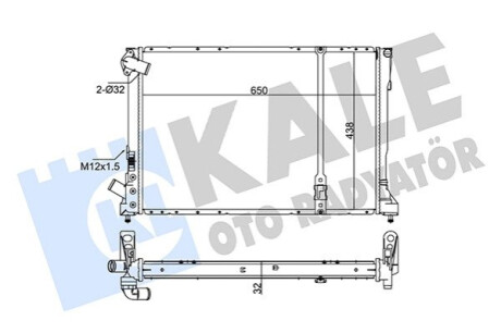 KALE RENAULT Радиатор охлаждения Espace III,Laguna I 2.2dT 96- Kale-oto-radyato 351015