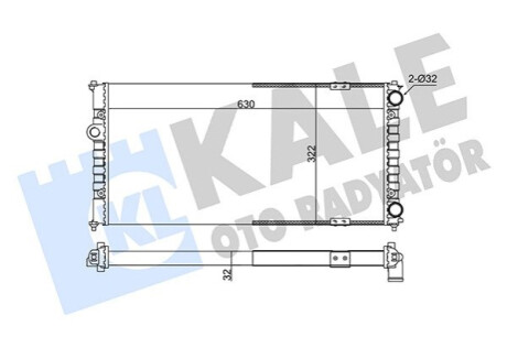 KALE VW Радиатор охлаждения Polo,Seat 1.6/2.0 Kale-oto-radyato 351230