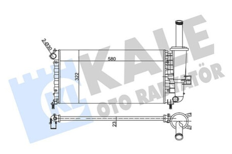 KALE FIAT Радиатор охлаждения Punto 1.2 99- Kale-oto-radyato 351855