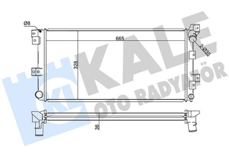 KALE CHRYSLER Радиатор охлаждения Grand Voyager 2.5TD 95-,Dodge Kale-oto-radyato 351935