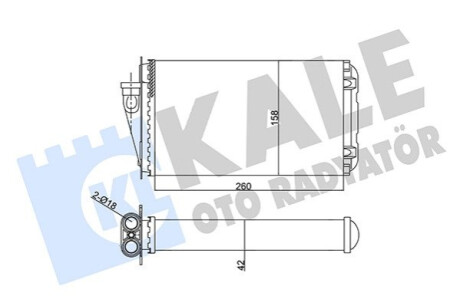 KALE FIAT Радиатор отопления Alfa Romeo 145/146/155 92- Kale-oto-radyato 352030