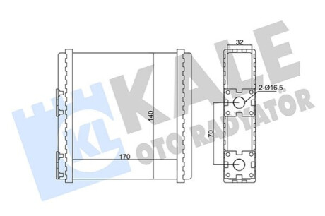 KALE FORD Радиатор отопления Maverick,Mitsubishi Colt IV,Lancer V,Nissan Serena,Vanette Kale-oto-radyato 352065