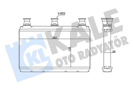 KALE BMW Радиатор отопления 5 E60,6 E64 03- Kale-oto-radyato 352075