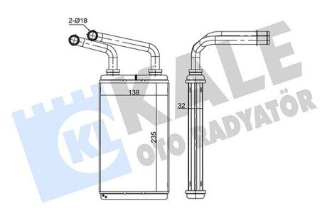 Радиатор отопителя Renault Master II, Opel Movano KALE OTO RADYATOR Kale-oto-radyato 352085