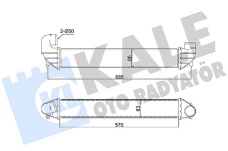 Радіатор інтеркулера VW Sharan 1.8 T/1.9 TDI 95- Kale-oto-radyato 352395