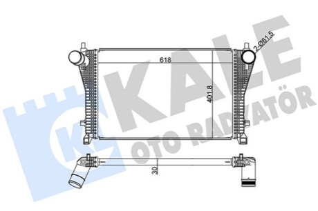 Радіатор інтеркулера Seat OctaviaIII/SuperbIII/VW Golf VII/Passat 1.8/2.0 12- Kale-oto-radyato 352405