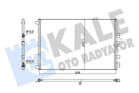 KALE RENAULT Радиатор кондиционера Grand Scenic II,Megane II Kale-oto-radyato 352575