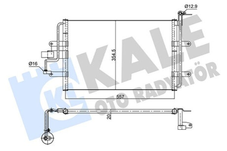 Радиатор кондиционера Seat Leon, Toledo II, Volkswagen Bora, Golf IV KALE OTO RADYATOR Kale-oto-radyato 352630