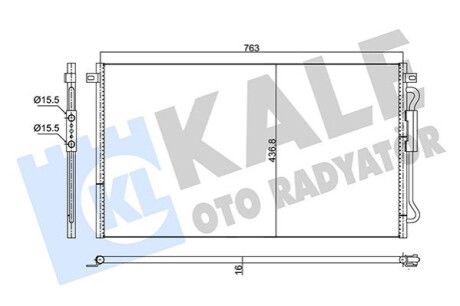 KALE CHRYSLER Радиатор кондиционера Voyager IV 00- Kale-oto-radyato 352635