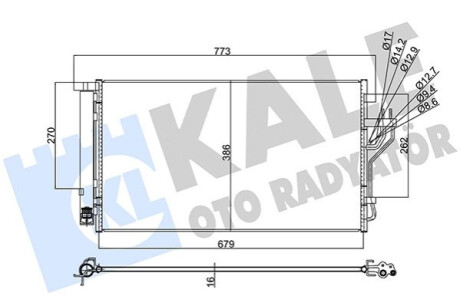 Радіатор кондиціонера (з осушувачем) Hyundai iX35/Kia Sportage 1.6/2.0 10- Kale-oto-radyato 353105