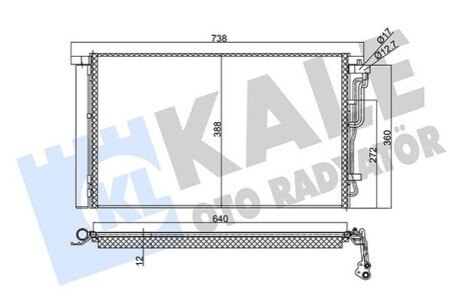 Радіатор кондиционера Hyundai Elentra (AD) (15-) Kale-oto-radyato 354025