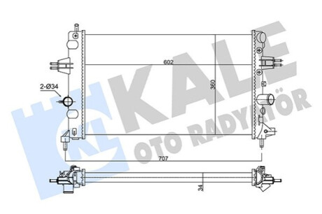 KALE OPEL Радіатор сист. охолодження двиг. Astra G 1.6 02- Kale-oto-radyato 354105