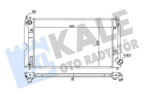 KALE TOYOTA Радиатор охлаждения Corolla 1.4 D-4D 04- Kale-oto-radyato 354210