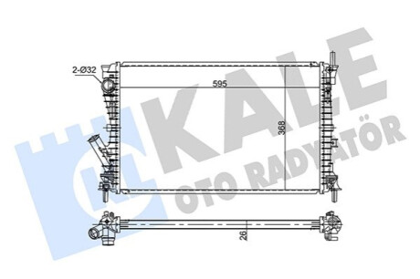 KALE FORD Радиатор охлаждения Fiesta V,Fusion 1.6TDCi 04- Kale-oto-radyato 354260