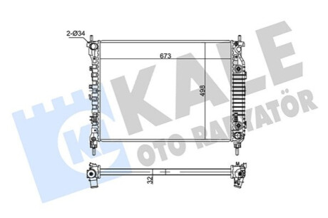 KALE OPEL радіатор охолодження двиг. Antara, Chevrolet Captiva 2.2CDTi 10- (акпп) Kale-oto-radyato 354960