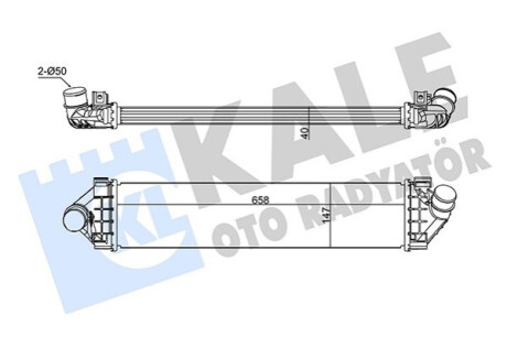 KALE FORD Интеркулер C-Max,Focus II,Kuga II 1.8/2.0TDCi 04- Kale-oto-radyato 355015