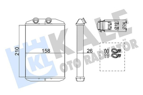 Радіатор обігрівача MB Citan KALE OTO RADYATOR Kale-oto-radyato 355105