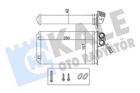 KALE PEUGEOT Радиатор отопления 406 95- Kale-oto-radyato 355260