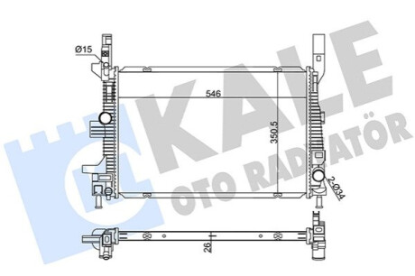 KALE FORD Радиатор охлаждения C-Max II,Focus III,Transit Connect 1.5/1.5TDCi 14- Kale-oto-radyato 355520