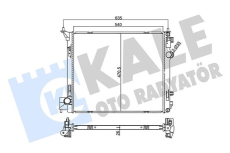 KALE NISSAN Радиатор охлаждения Qashqai 1.2/1.6dCi 13- Kale-oto-radyato 355545