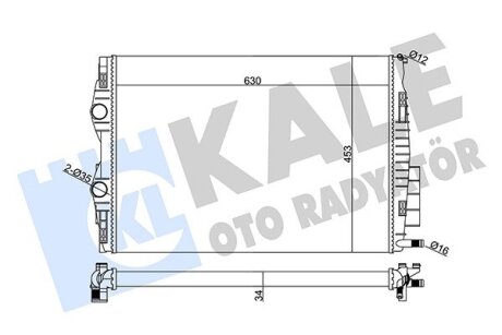 Радіатор охолодження Renault Megane II 2.0 dCi 05-08 Kale-oto-radyato 355830