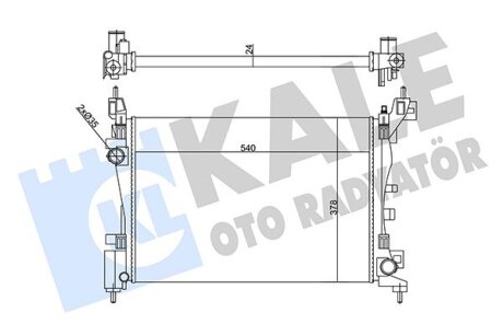 Радіатор охолодження Citroen Nemo/Fiat Fiorino 1.4i 07- Kale-oto-radyato 356270