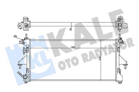 Радіатор охолодження Citroen Jumper/Fiat Ducato/Peugeot Boxer 2.2 HDI 06- (-AC) з гвинтом спуска води Kale-oto-radyato 356455