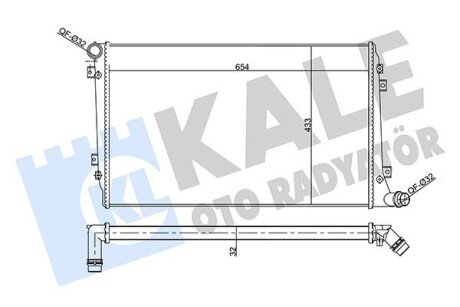 Радіатор охолодження VW Caddy 1.9/2.0TDI (+/-AC) Kale-oto-radyato 356930