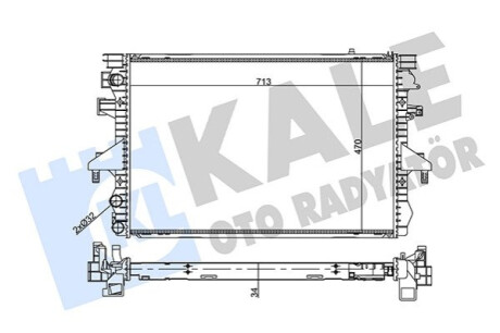 Радиатор охлаждения Volkswagen MultIVan V, Transporter V KALE OTO RADYA Kale-oto-radyato 356940 (фото 1)