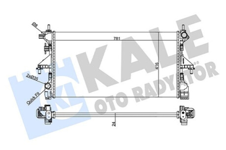 Радіатор охолодження Citroen Jumper/Fiat Ducato/Peugeot Boxer 2.2HDI-3.0HDI 06- Kale-oto-radyato 356960 (фото 1)