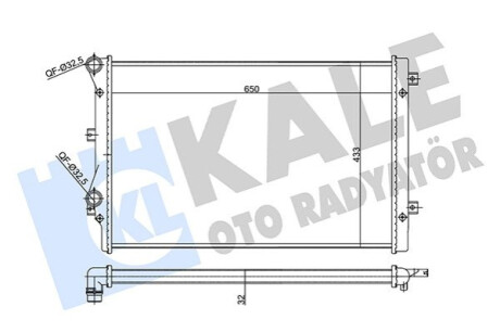 Радіатор охолодження Superb (08-)/Passat B6 (05-)/Golf V (03-)/Golf VI (08-) 1.4T/1.8T/2.0T МКПП/АКПП KALE OTO RADYATOR Kale-oto-radyato 356985