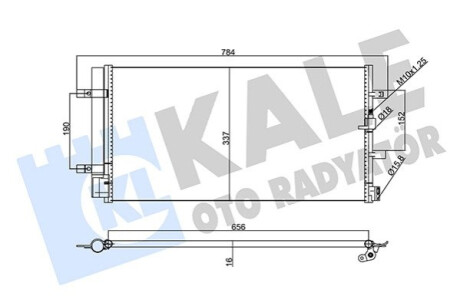 Радіатор кондиціонера Audi A4/A5/A6/A7/Q5/Porsche Macan 1.8-4.0 07- (637x341x16) Kale-oto-radyato 357770